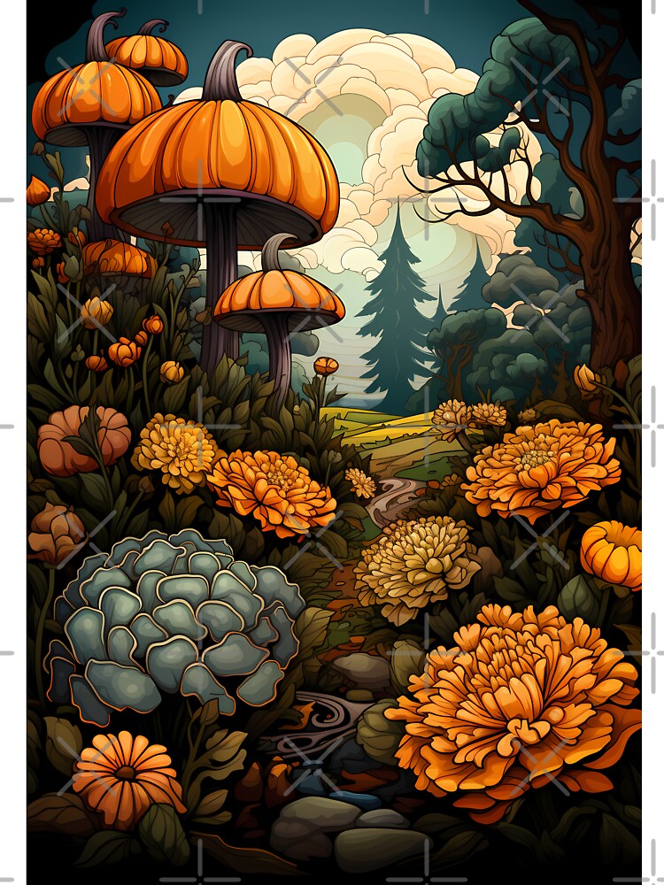 Abstract Fall Flower Pumpkin Tree Forest Woods Autumn Gift by NearlyNow