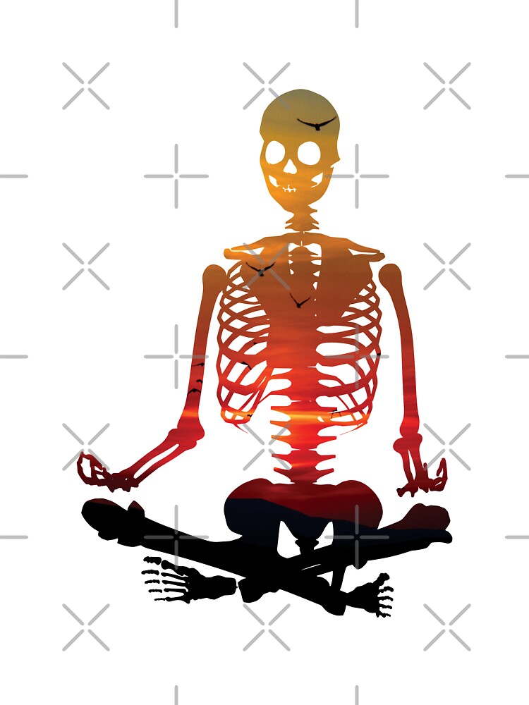 Meditating skeleton meditates by stickmeok