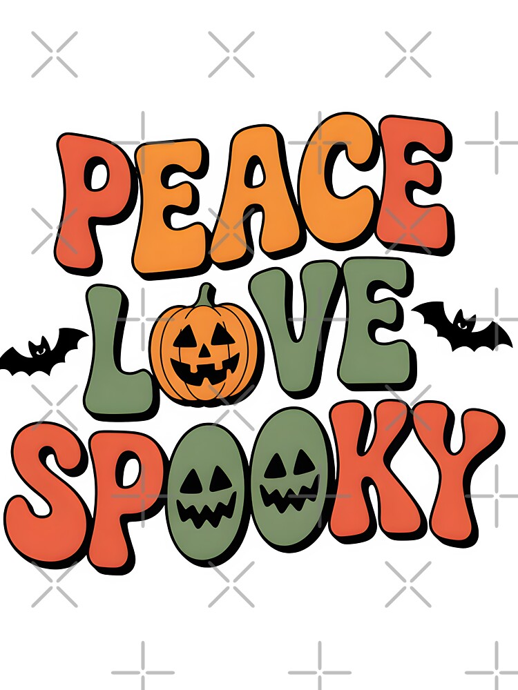 Peace, Love, Spooky – Retro Halloween Groovy Design by Jollys-ArtShop