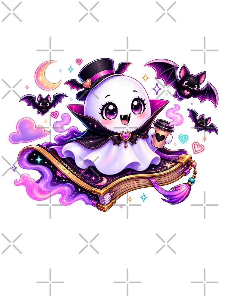 Cute Reading Ghost Halloween by OMdesign10