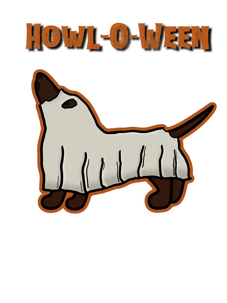Halloween Red Dachshund- Ghost Costume by NDeYoungLLC