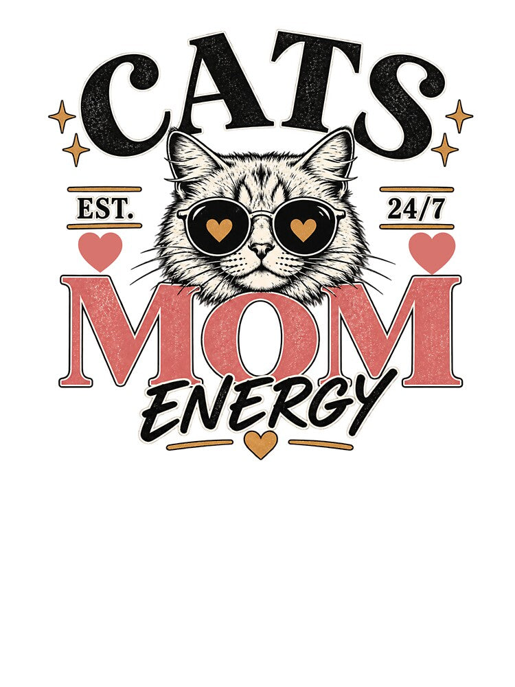 Vintage Cat Mom Energy Graphic by EasyTake