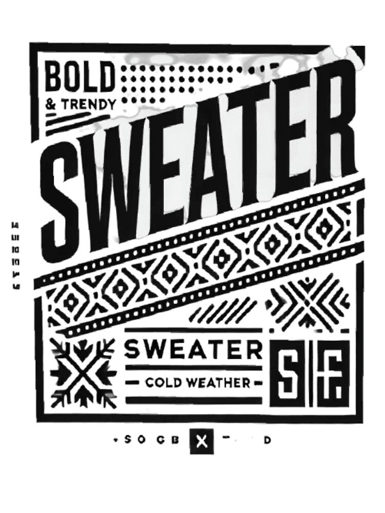 Trendy "Sweater" Minimalist T-Shirt Design – Cozy Winter Fashion Tee, Perfect for Cold Weather Lovers by EcoArtTees