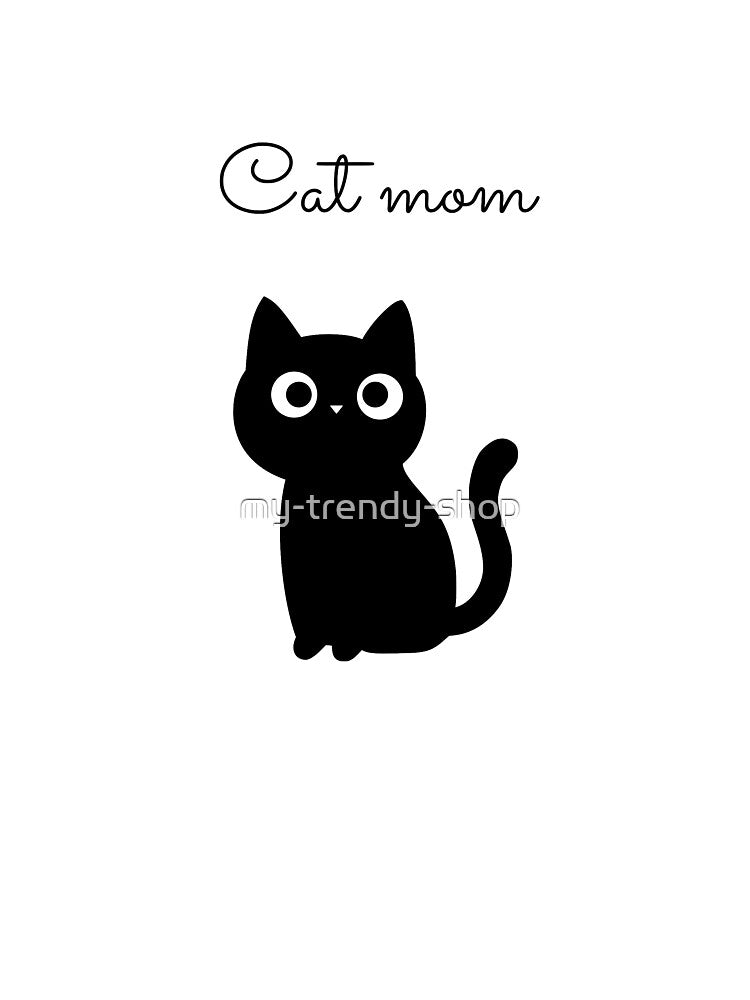 Cat mom black cat by my-trendy-shop