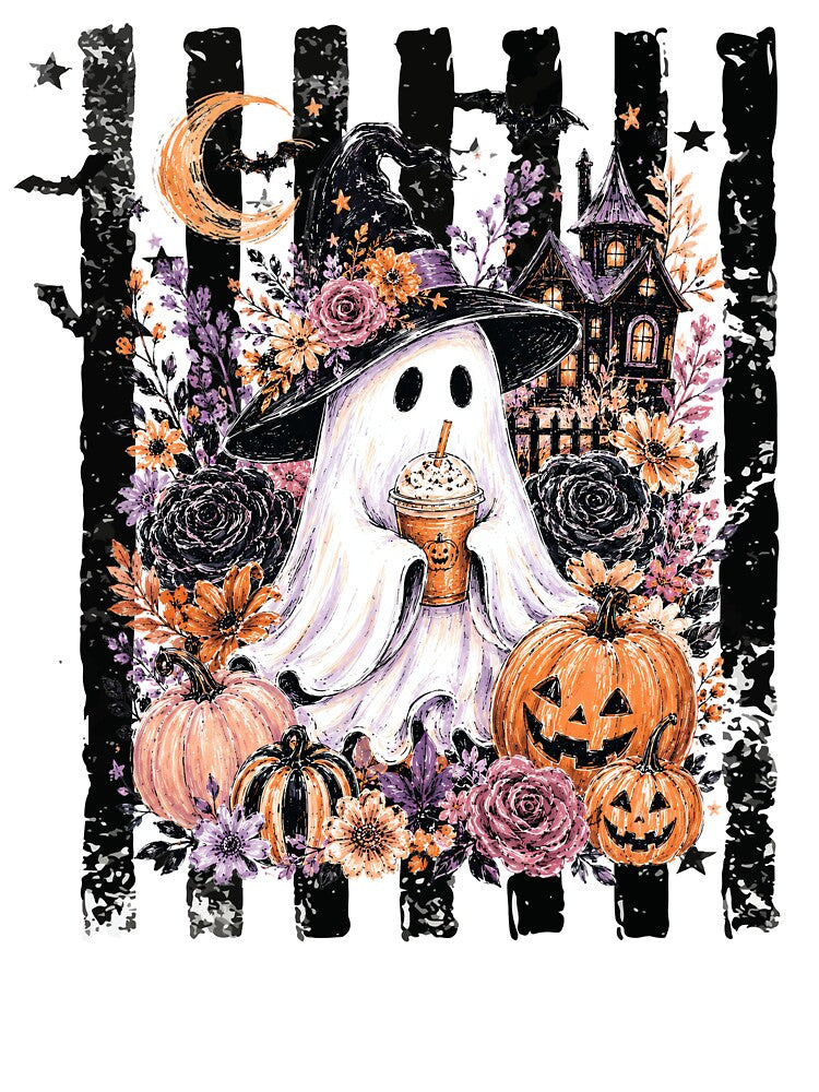 Spooky Ghost with Pumpkin Spice Coffee by fernandmoonbeam