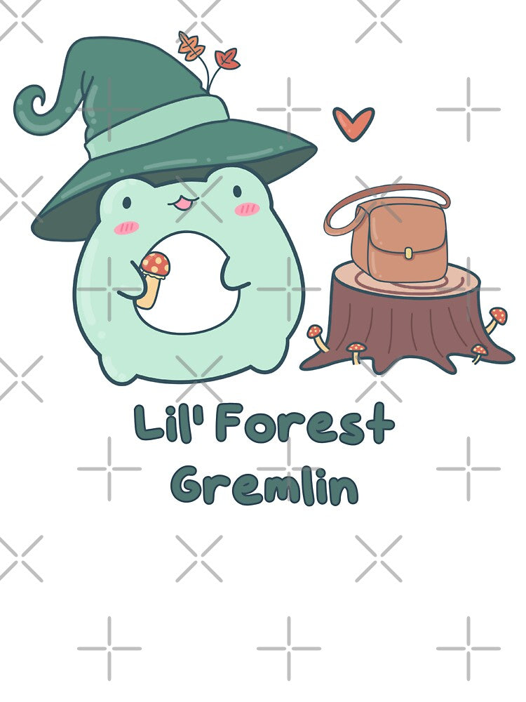 Kawaii Frog Foraging for Mushrooms - Lil' Forest Gremlin by ShyHomebodyClub
