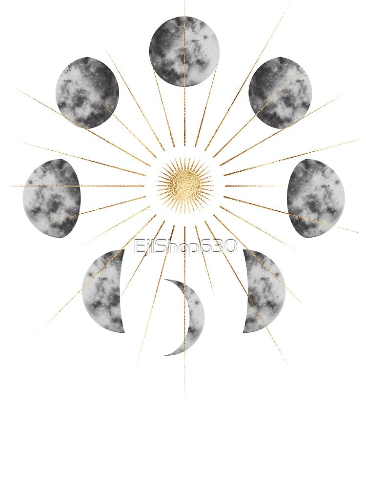 Gray Bohemian chic moon phases by EjlShop630