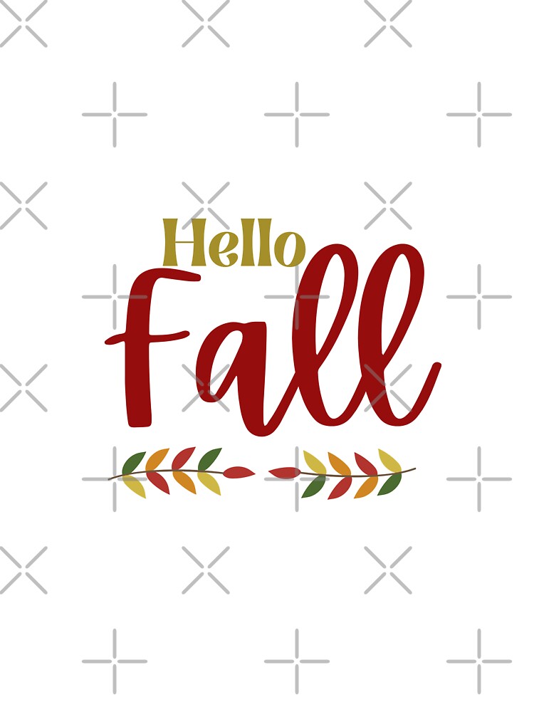 Hello Fall Autumn Leaves Graphic by HBDStudio