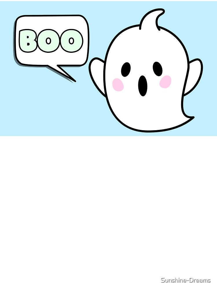 Cute Ghost Says Boo Halloween Blue by Sunshine-Dreams