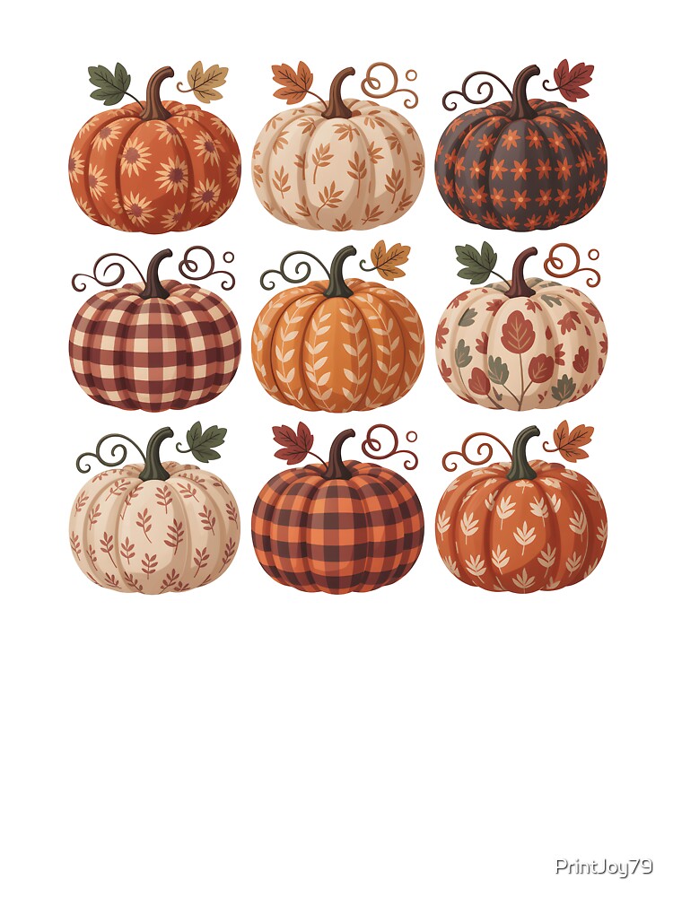 Rustic Fall Pumpkins Pattern Design by PrintandJoy