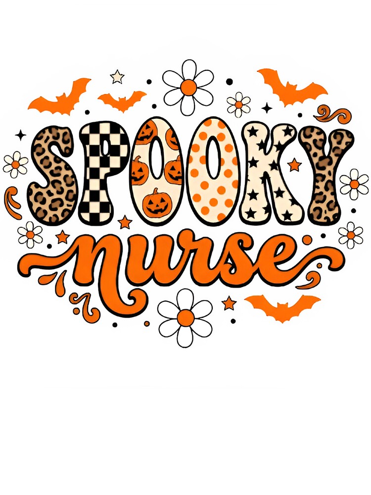 Spooky Nurse Halloween, Cute Nurse Halloween, Ghost Pumpkin Bat Nurse Retro Gift by Zizo-DR44