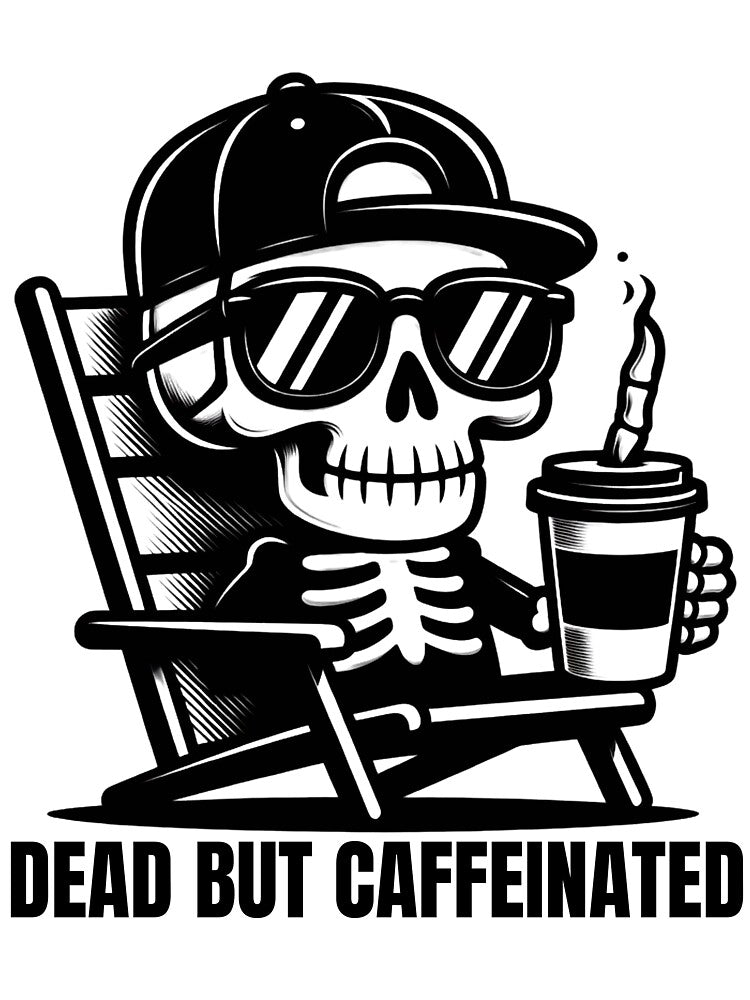 Dead But Caffeinated Skeleton Coffee Design by masakiworks