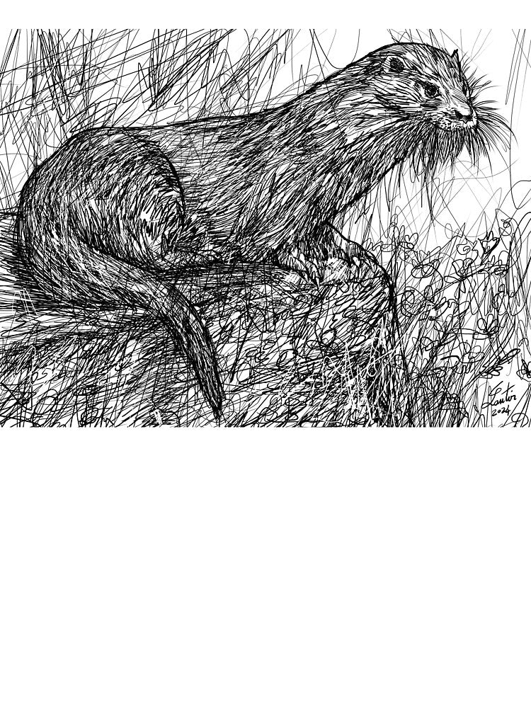 OTTER ink portrait .2 by lautir