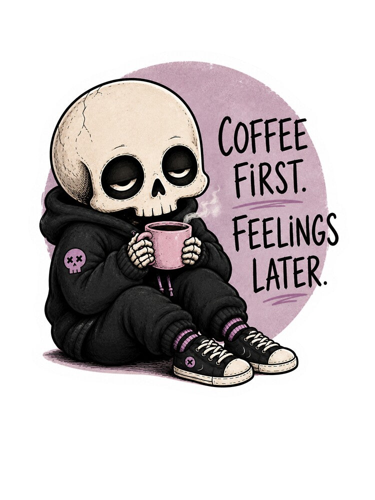 Coffee First Feelings Later Skeleton by KØTA Studio