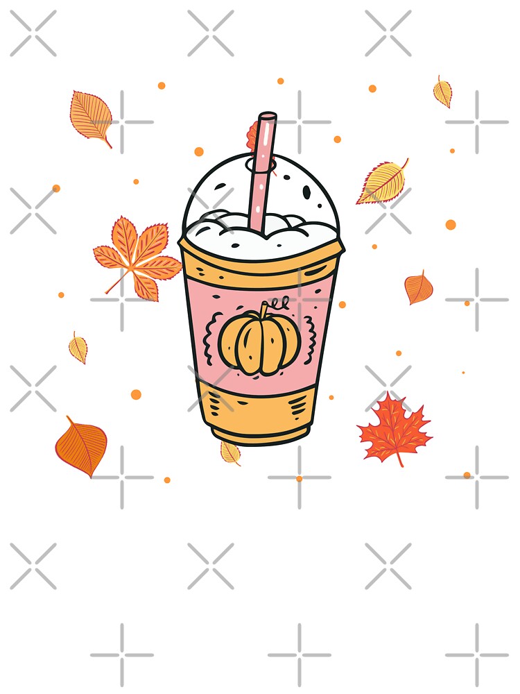 Autumn Falling Leaves With Coffee Cup Pumpkin Spice by Thevulcano