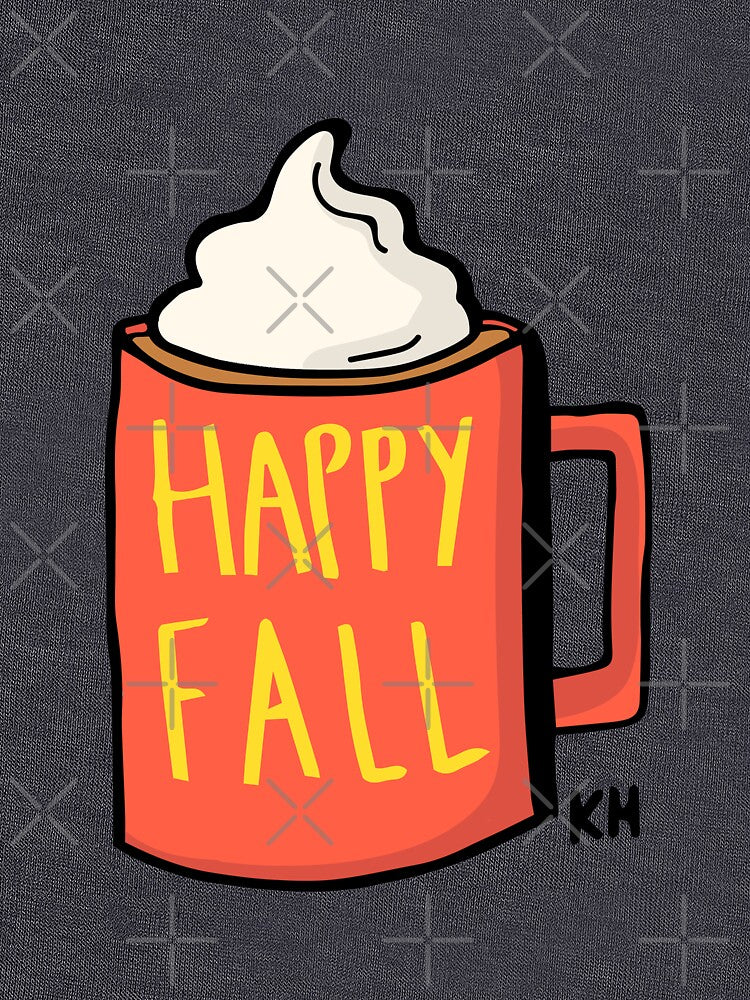 Happy Fall // Drink Coffee Hot Coco Tea // Fall Autumn Illustration // Colorful by kholowell