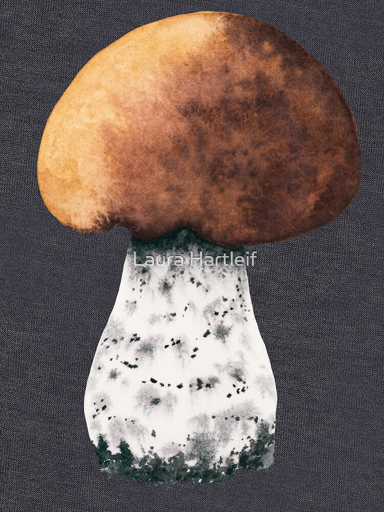 Leccinum scabrum – forest mushroom in watercolor art by Laura Hartleif