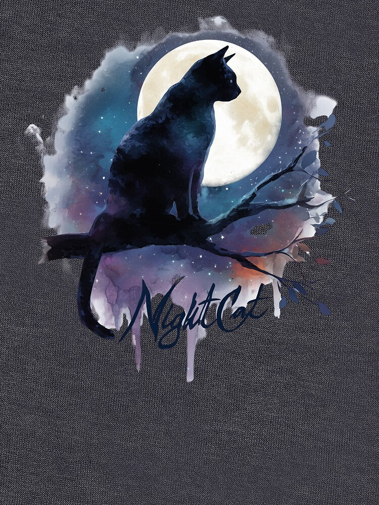 Celestial Black Cat & Cosmic Night Sky | Mystical Feline Design by BBackdesign