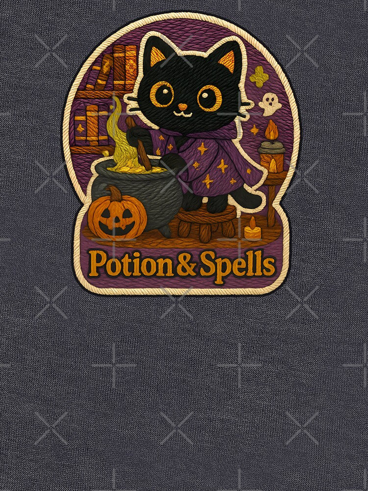Halloween Cat Potion & Spells Embroidery Patch by Nuist25