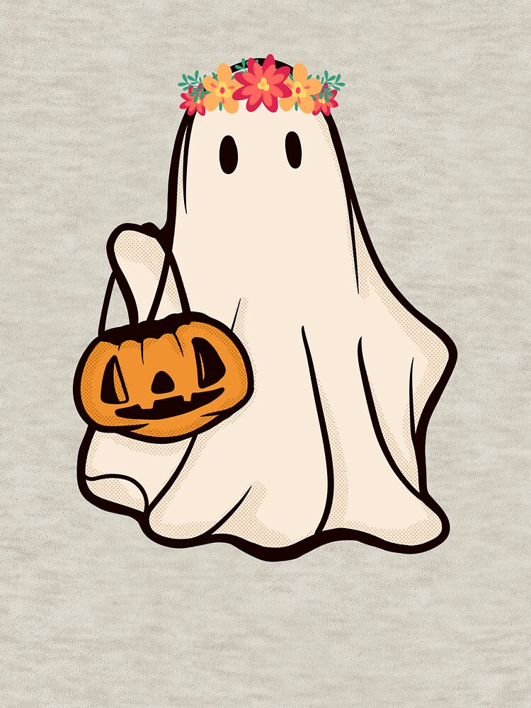 Floral Ghost Halloween funny,  Retro Funny Halloween, Spooky Boo, Spooky Season by Dabbing Turtle Designs