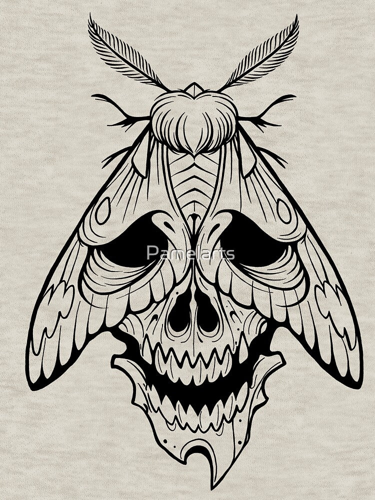 Moth skull tattoostyle by Pamelarts