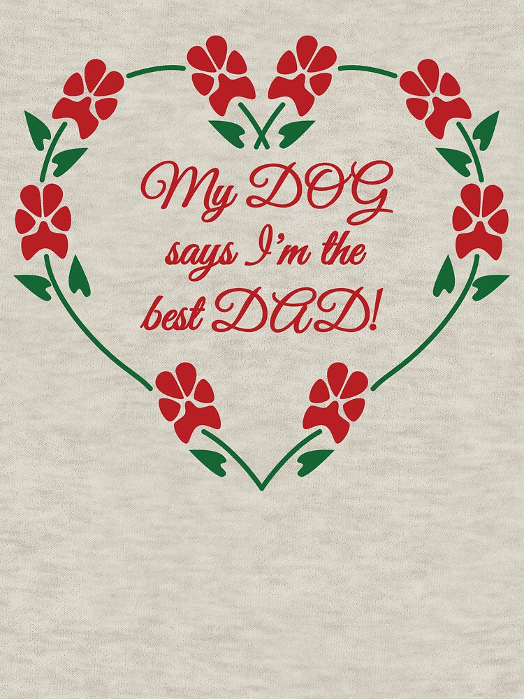 Best Dog Dad red pawprint flowers by SpiralMirage