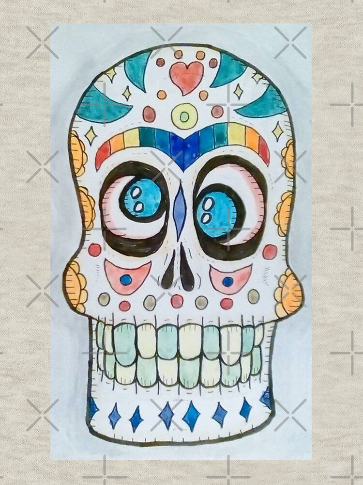 Wacky Watercolor Sugar Skull by Riccivela