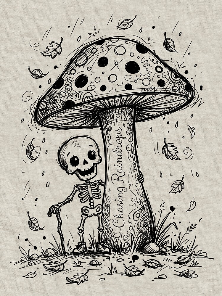 Mushroom Umbrella - Spooky Cute Skeleton by bapupa