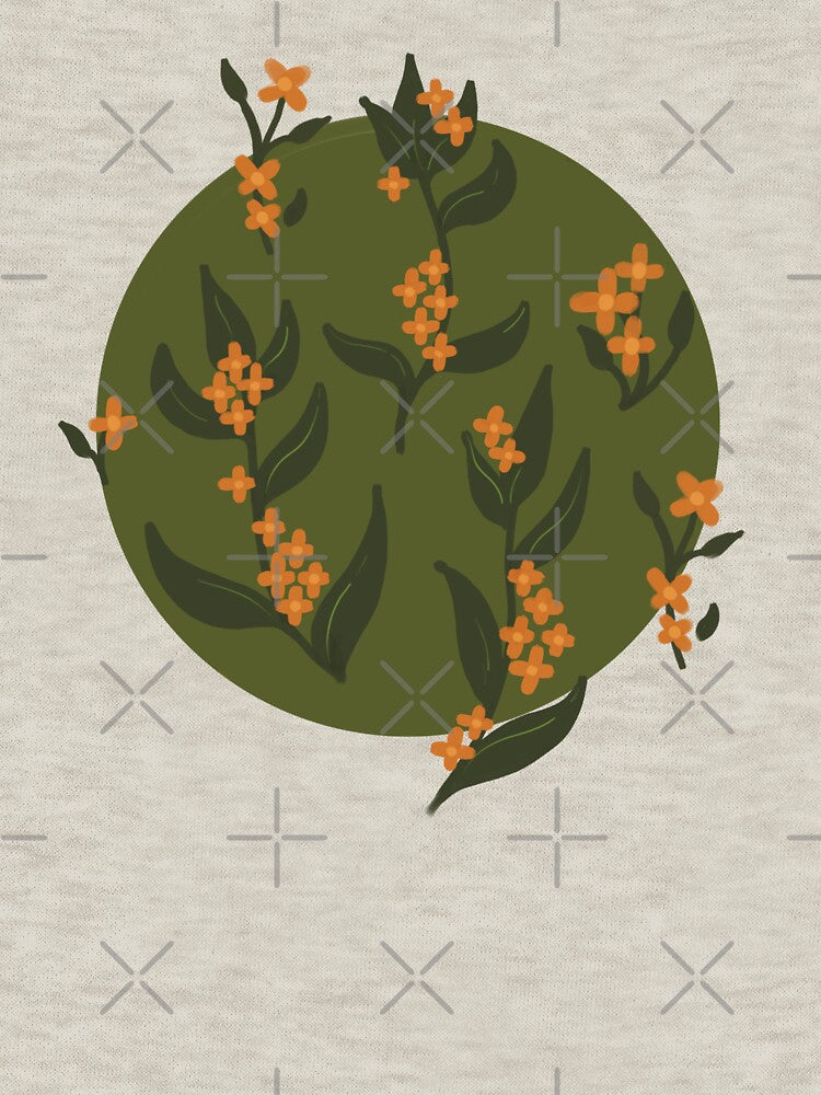 Midnight Kinmokusei - Dark Japanese Osmanthus Floral Pattern by VenusandMoon