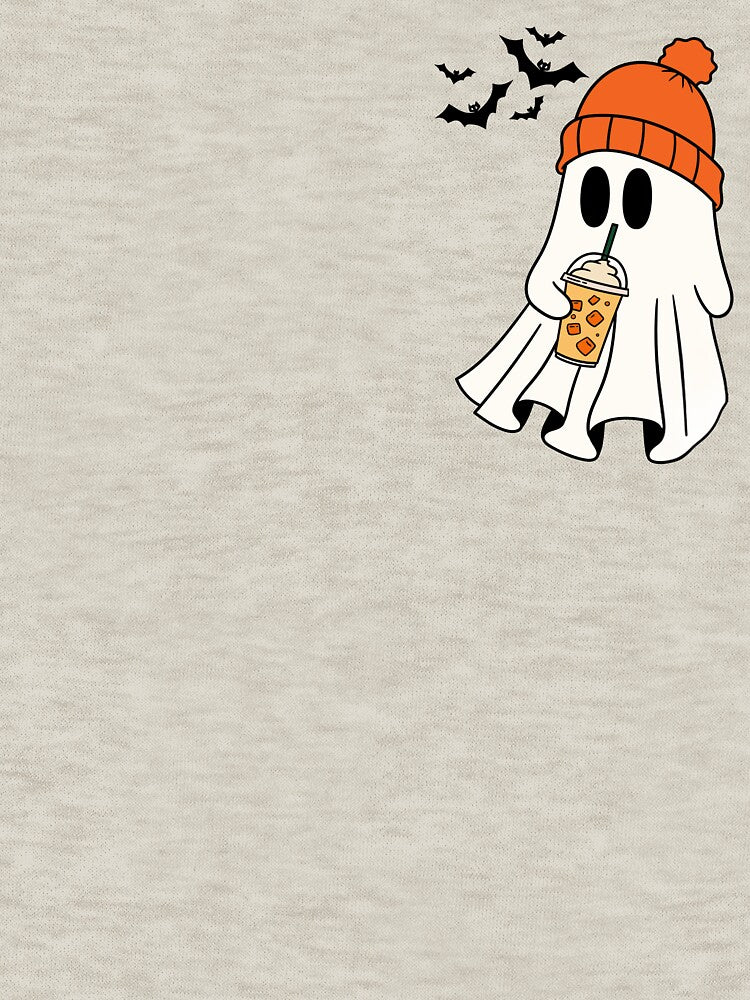 Halloween Ghost Iced Coffee Shirt Pumpkin Latte Spooky Season Fall Aesthetic Tee by LessIsLoud