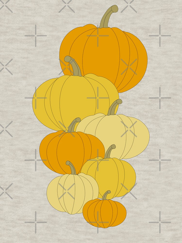 Vintage Fall Pumpkins Autumn Aesthetic Cream Background by MellowCat