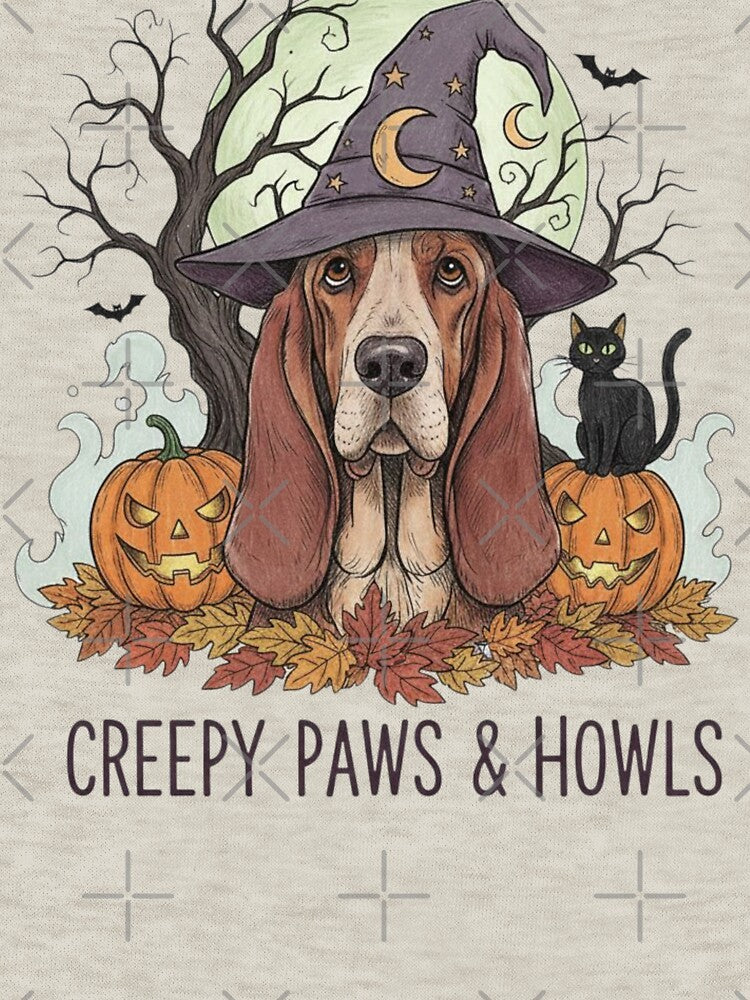 Bloodhound Creepy Paws & Howls- Dog Halloween by Too Kool Designing