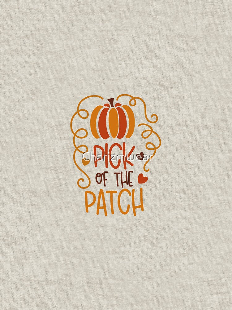 Pick of the Patch Cute Pumpkin Fall Autumn Typography Design by Charizmwear