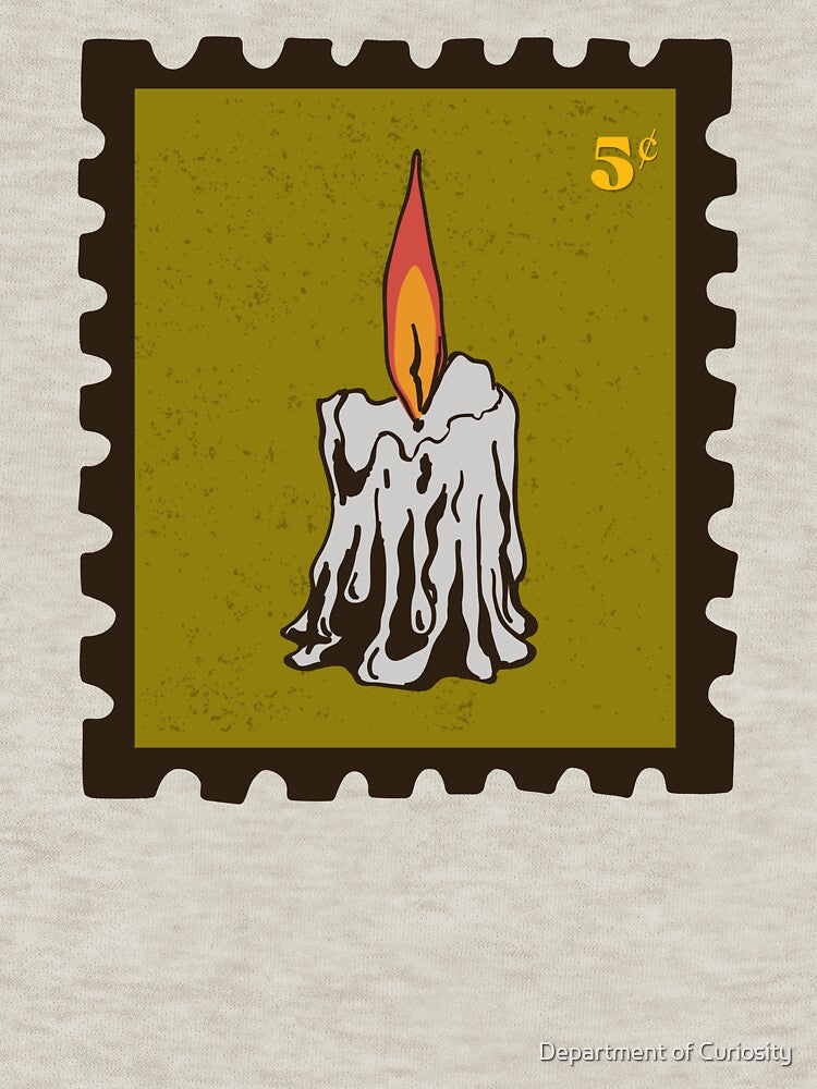 Vintage Halloween Candle Postage Stamp | Retro Spooky Art by Department of Curiosity