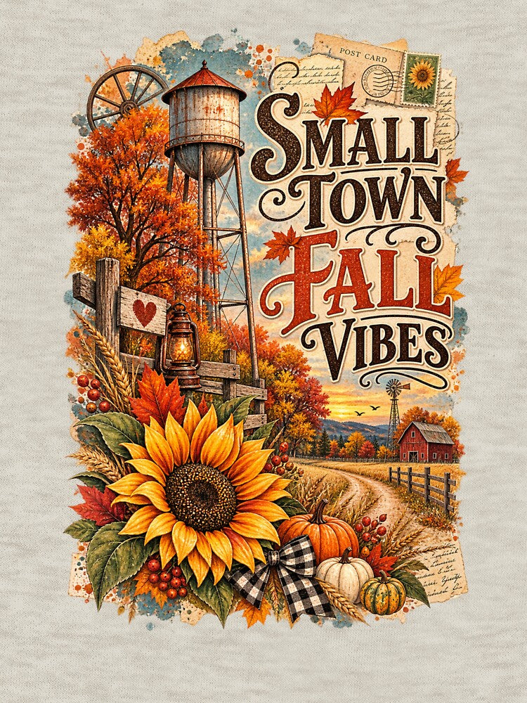 Small Town Fall Vibes Rustic Autumn Country Farmhouse Graphic by PACS0011