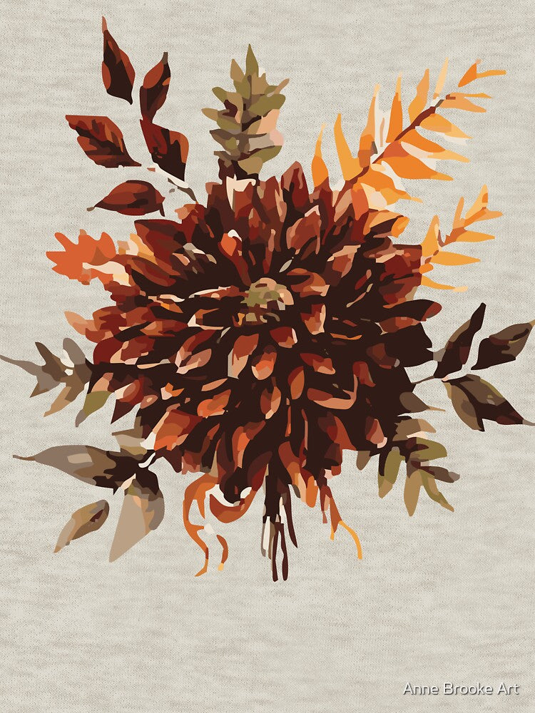 Moody Autumn Floral – Rustic Harvest Bouquet by Anne Brooke Art