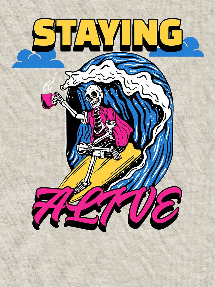 Staying Alive Coffee Surf Skeleton by ProEf