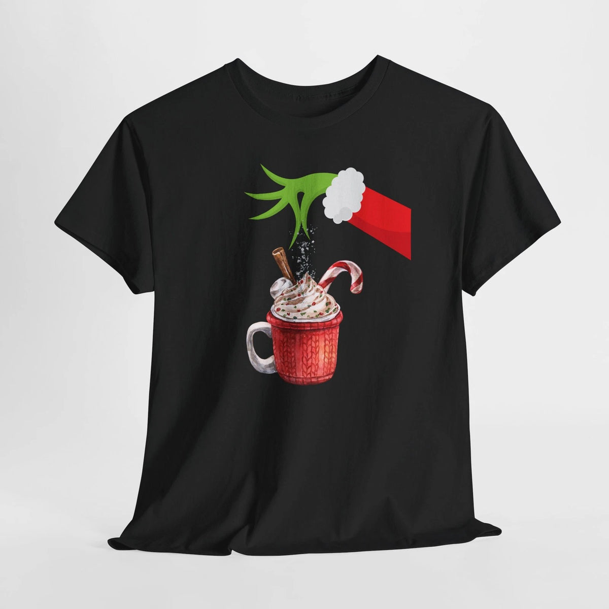 Grinch Hand Over Hot Cocoa Tee | Christmas Hot Chocolate Candy Cane