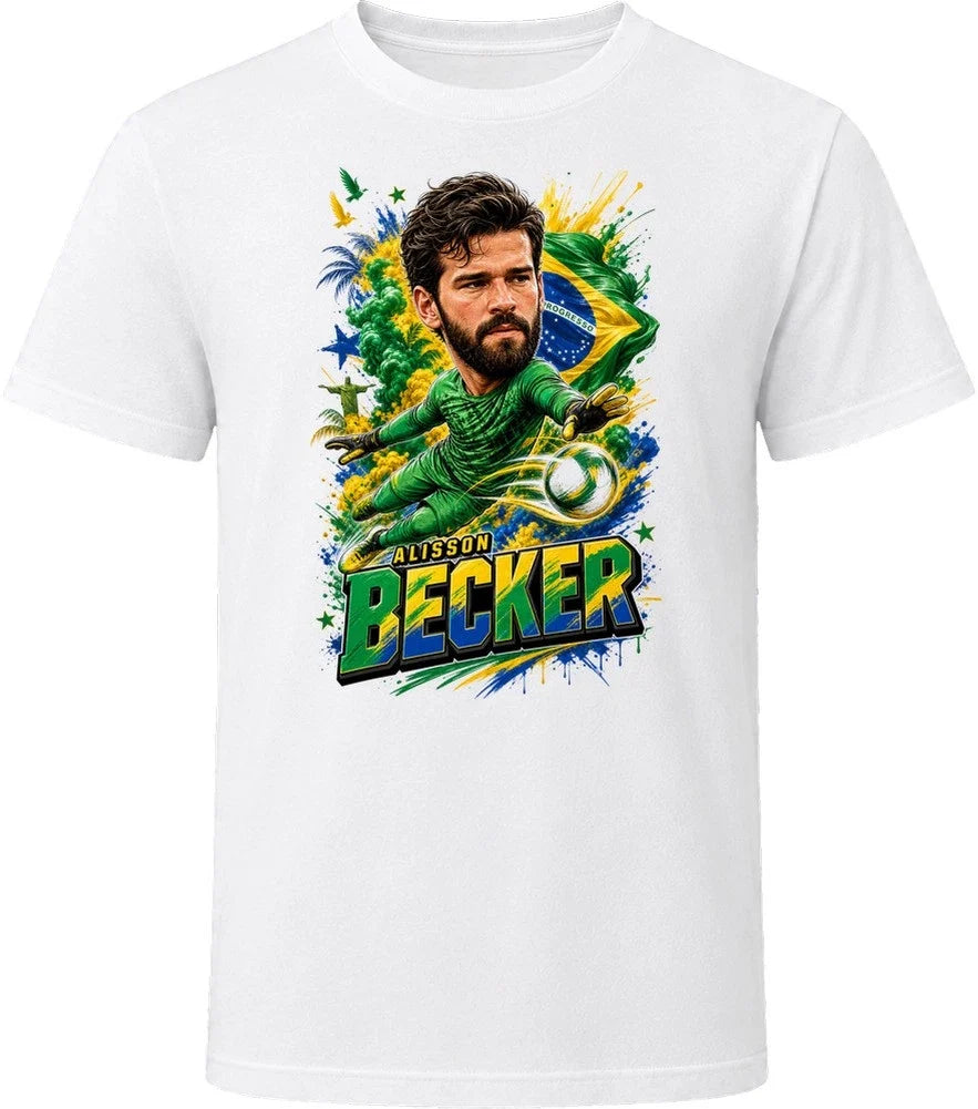 Alisson Becker Brazil Soccer Caricature 2026 World Cup T Shirt Unisex