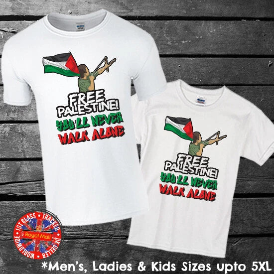 Free Palestine You'll Never Walk Alone Mens Ladies Kids Justice Gift Unisex