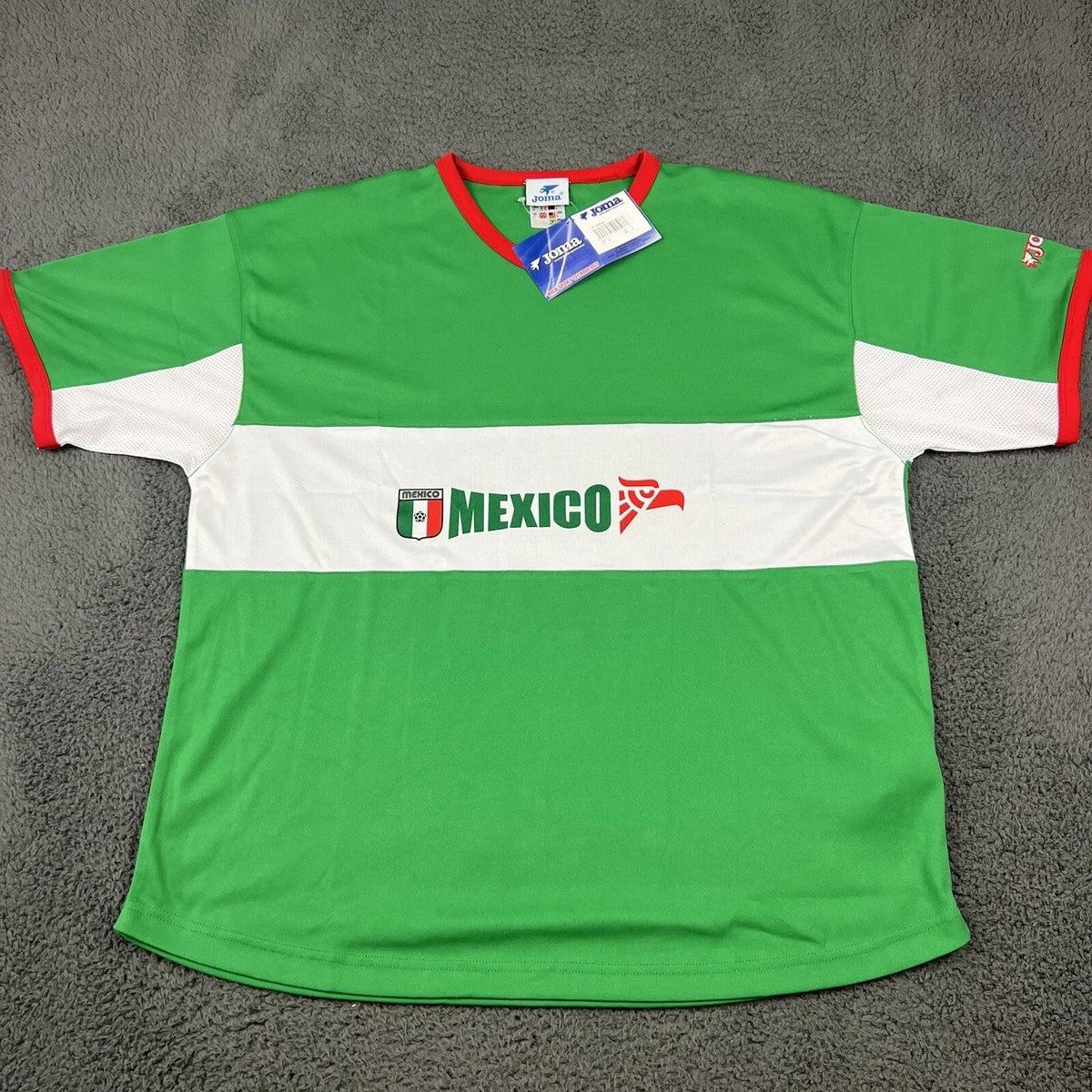 Mexico Soccer Jersey Mens Large Green Joma Short Sleeve Activewear Futbol Unisex