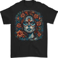 Day of the Dead Sugar Skull Girl Santa Muerte Mens 100% Cotton Unisex