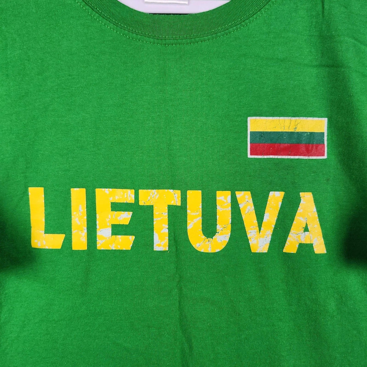Vintage Lithuania Lietuva Shirt Mens 2XL Green Flag Graphic Soccer Futebol Logo Unisex