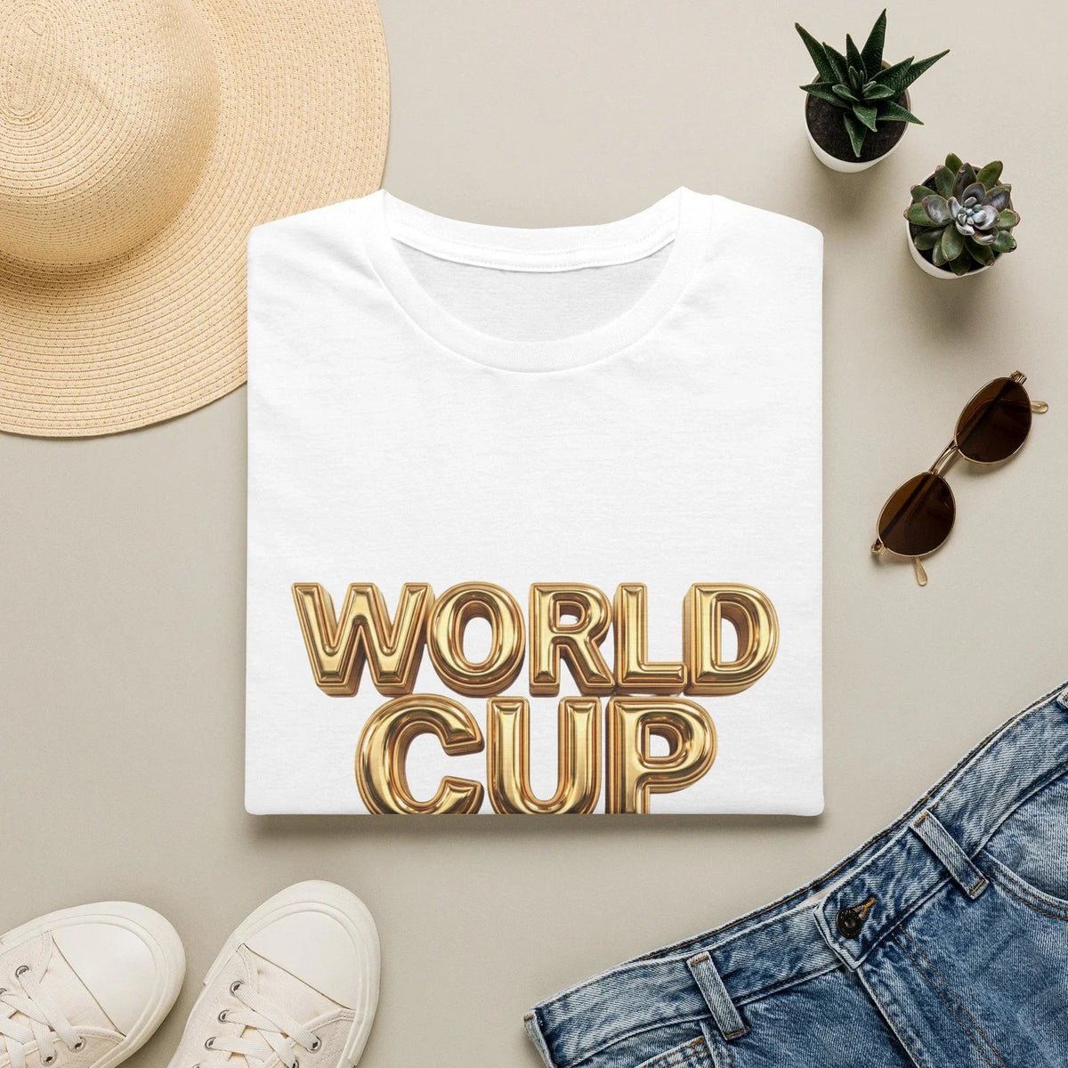 World Cup 2026 | Gold Balloon Text Soccer Planet Unisex