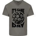 Football Its Game Day Soccer Mens V-Neck Cotton Unisex