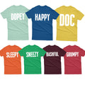 Seven 7 Dwarfs Snow White Happy Costume Funny Bashful Dopey Doc Unisex T shirt#V Unisex