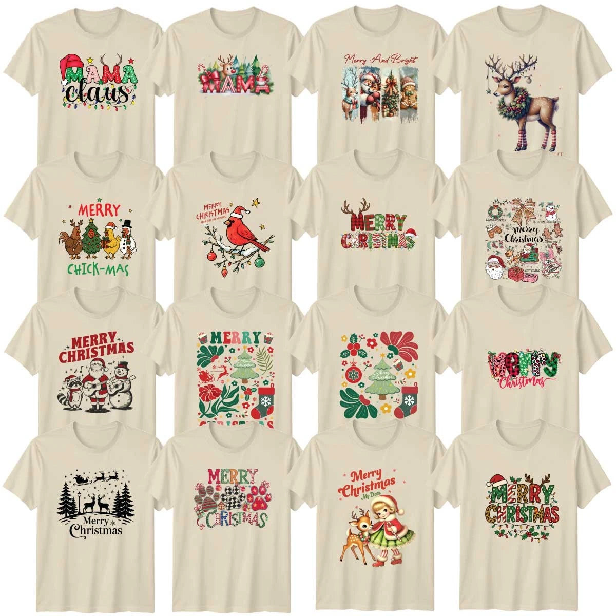 Christmas Adult T-Shirt Festive Winter Santa Christmas Gift