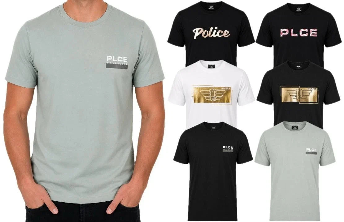 883 Police Men's s Crew Neck Graphic Printed Summer Cotton Tee S-2XL Unisex