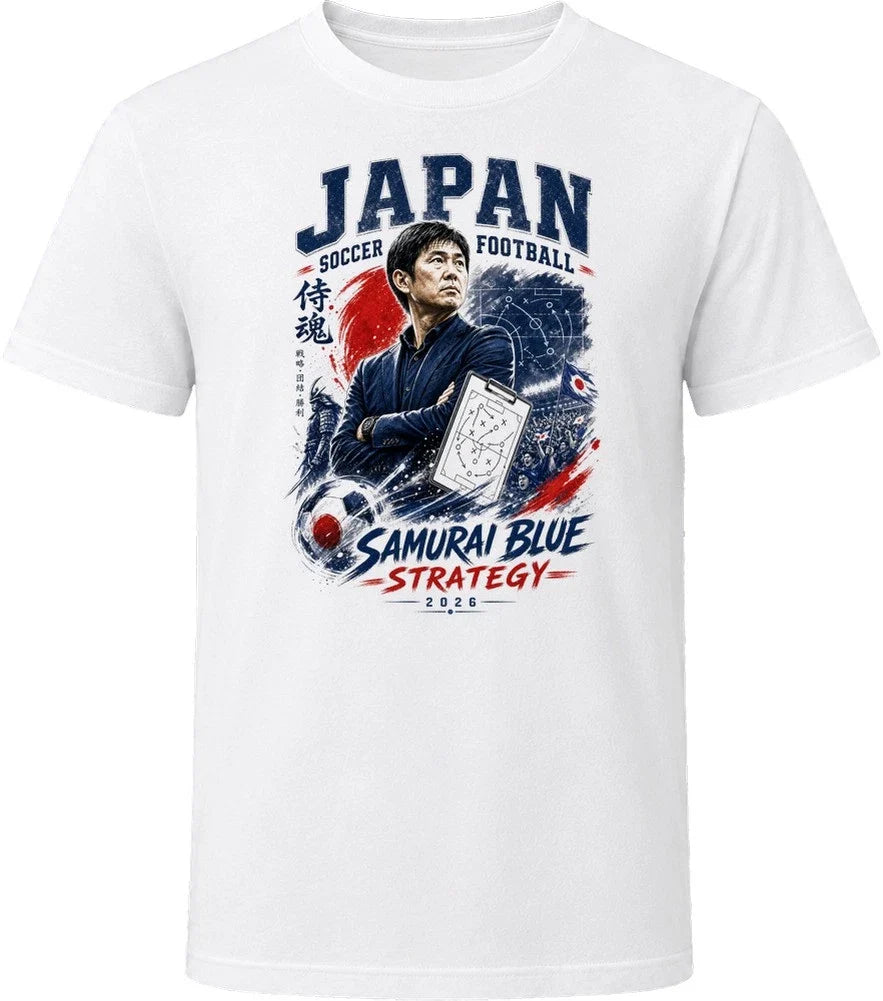 Japan Soccer Football Coach Samurai Blue Strategy T Shirt Unisex