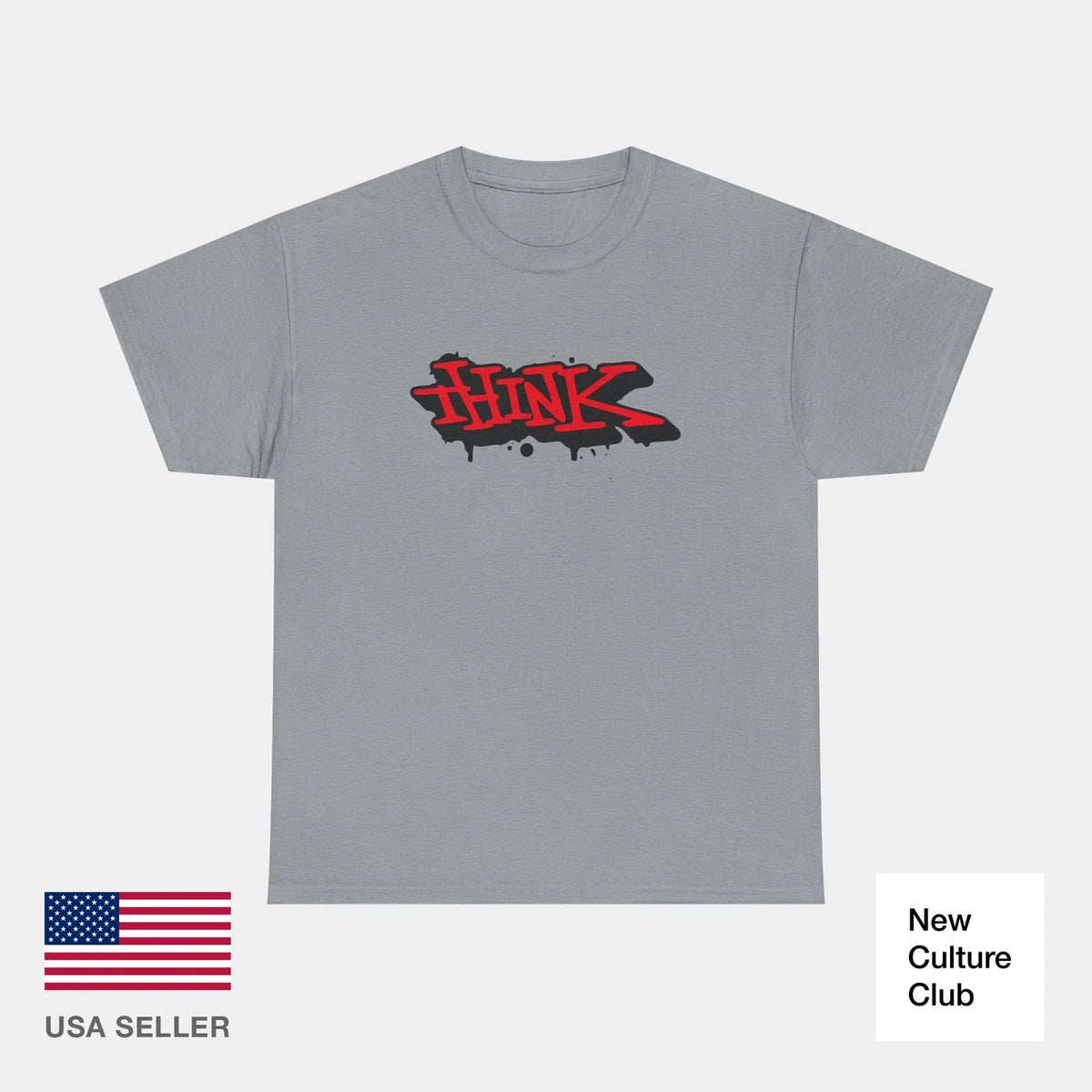 Think Skateboards Classic 2011 Logo Red Black Skateboarding Print Unisex